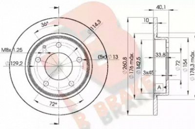 R BRAKE 78rbd23259 -  Тормозной диск